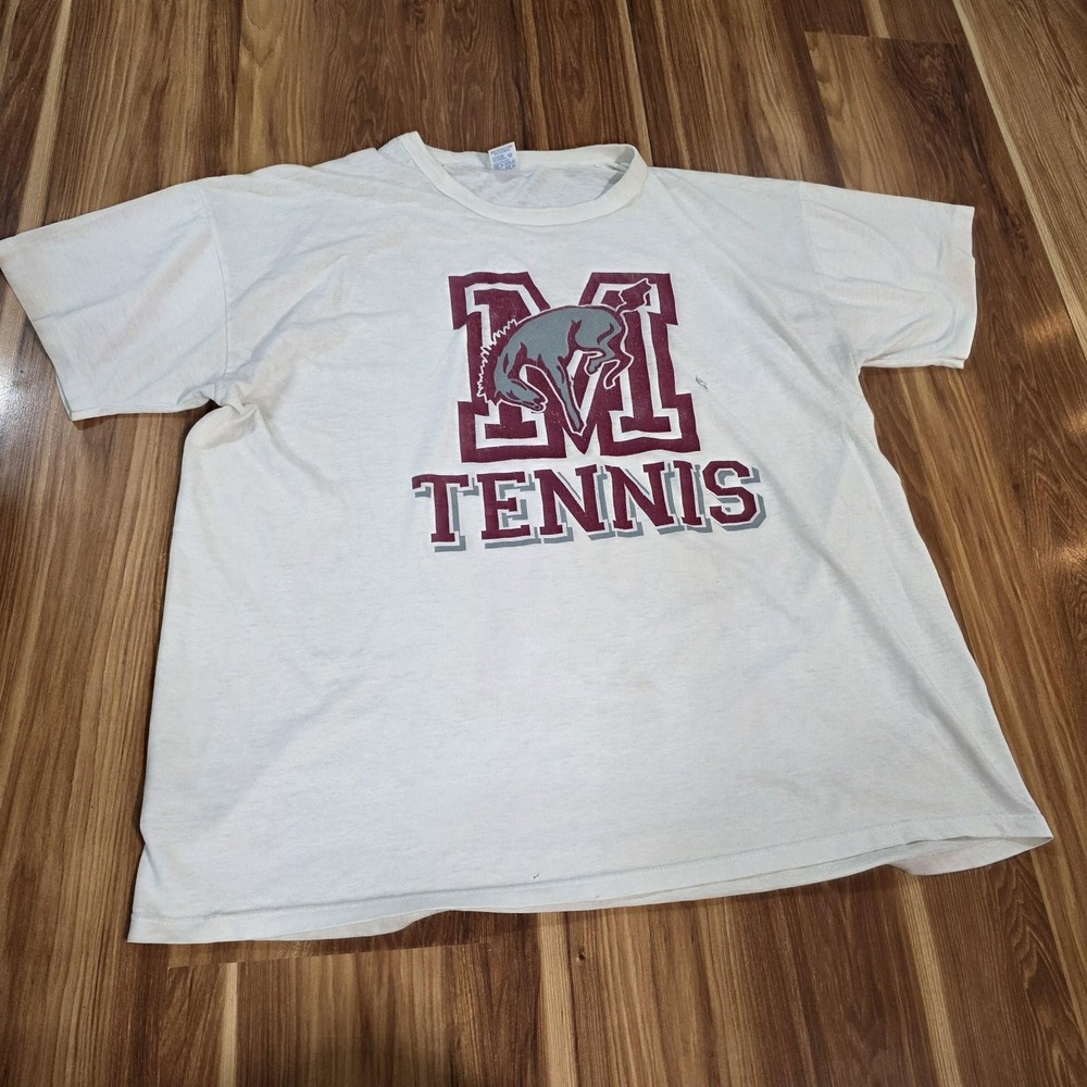 Vintage Muhlenberg College Mules Shirt Mens XL NCAA Tennis Russell Athletic